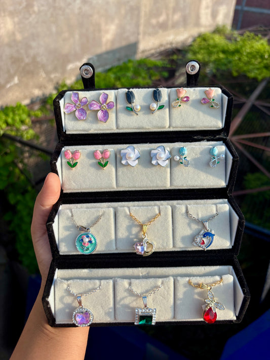 { Premium } Earrings & Necklace box 💖