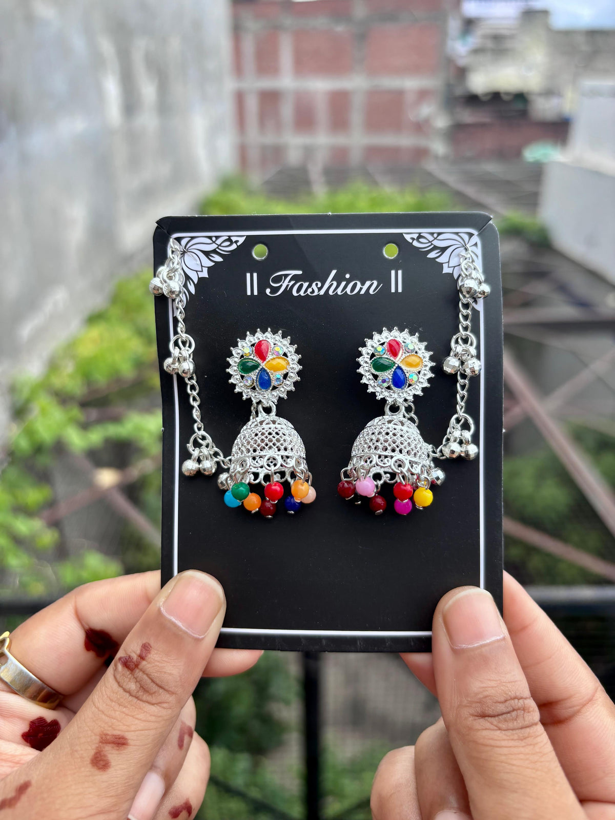 { Luxury } Stone Chain Jhumka ✨