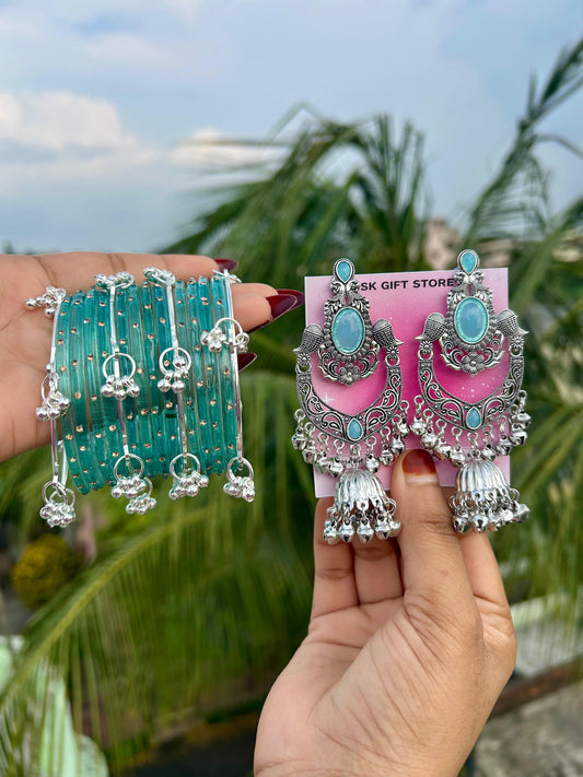 { Combo } kashmiri bangles with jhumka 💗🎁