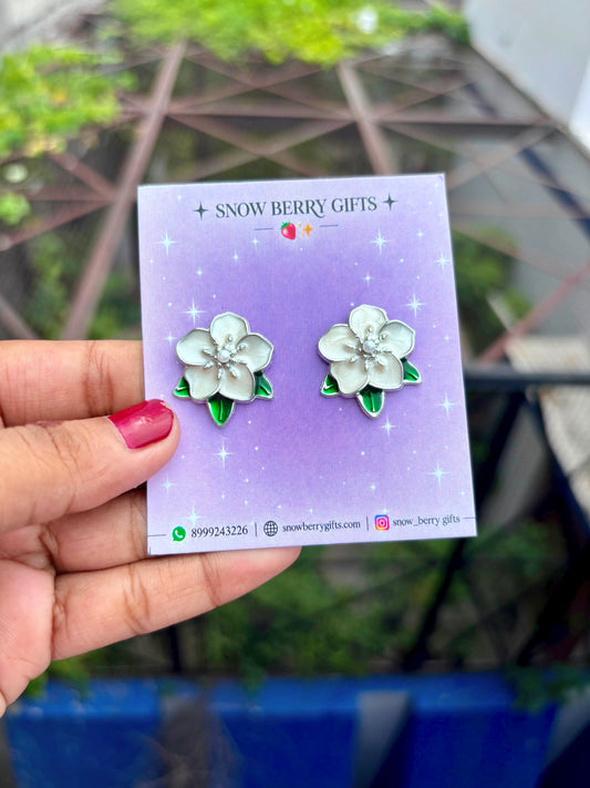 White flower stud