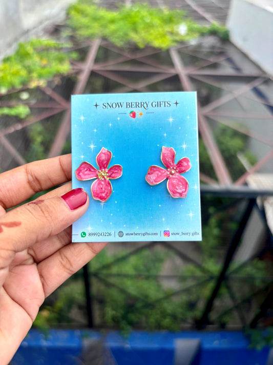 { Flower } pink stud
